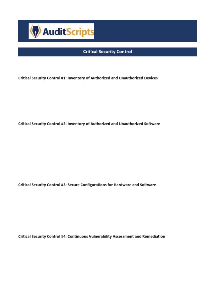 Essential Security Controls Overview | PDF | Computer Network | Access ...