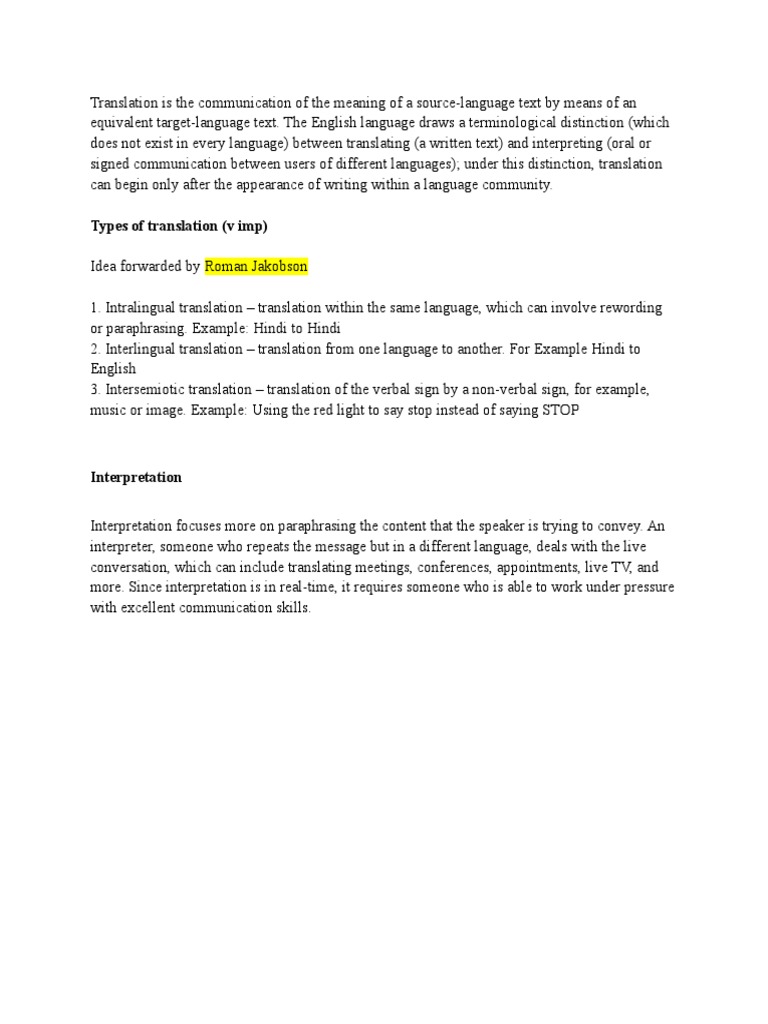 Translation vs. Interpretation Guide | PDF | Translations | Idiom