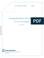 Learning From Power Sector Reform: Policy Research Working Paper 8853