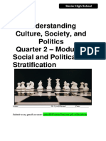 Understanding Culture, Society, and Politics Quarter 2 - Module 6 Social and Political Stratification
