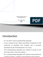 Machine Learning Using R An Introduction To R Mrs. Lijetha C Jaffrin Ap/It Veltech