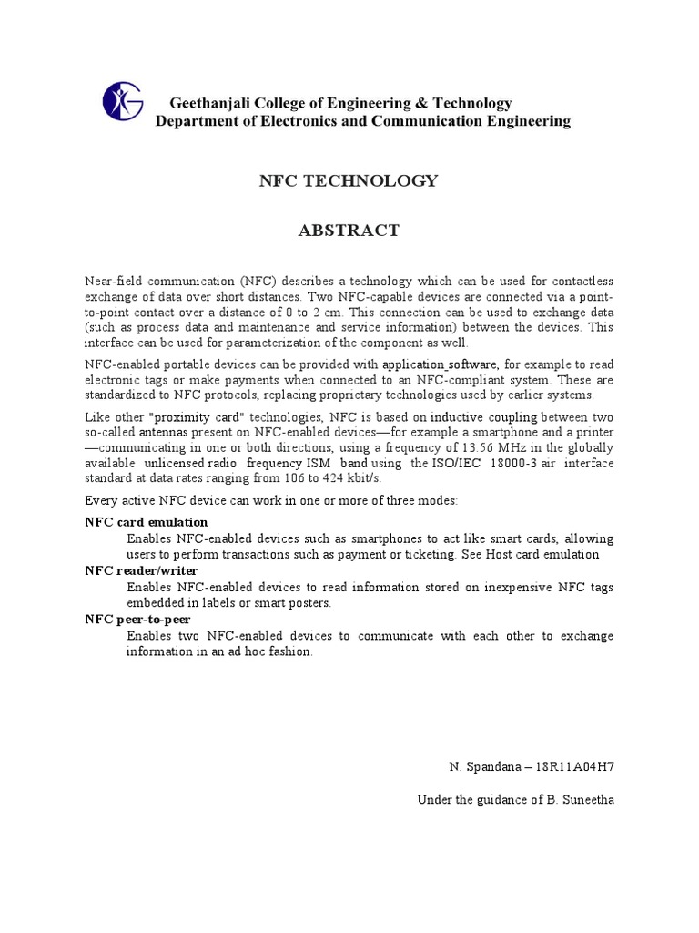 NFC Peer-to-Peer Communication Overview | PDF