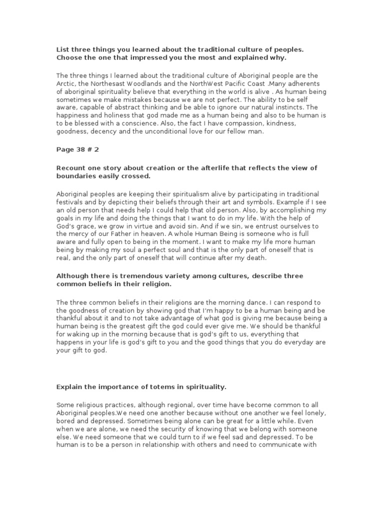 World Religion Chapter 3 Pdf First Nations Good And Evil