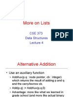 More On Lists: CSE 373 Data Structures