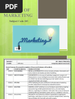 Basics of Marketing: Subject Code 105