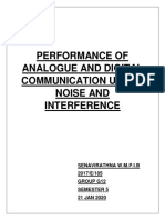 Performance of Analogue and Digital Communication Under Noise and Interference