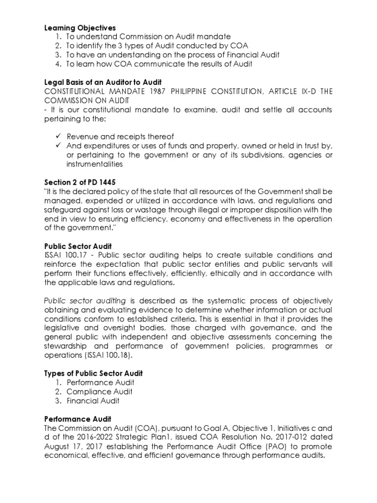 Revised Public Sector Audit Notes | Download Free PDF | Audit ...