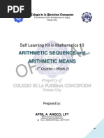 SLK Math 10 Q1W2 Arithmetic Sequence and Arithmetic Means