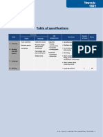Table of Specifications: Skills CEF Competences Test Items Number of Items Marks Topics Language