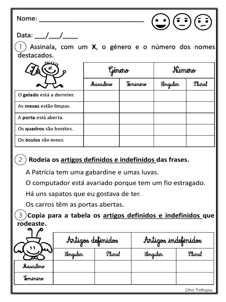 Ficha Gramática - Revisão 2º Ano | PDF