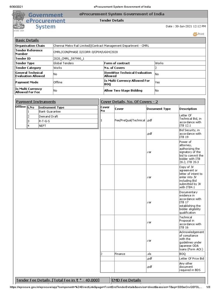 Eprocurement System Government of India PDF Legal Tender Banking