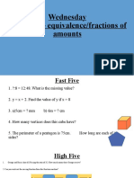 Wednesday Fractions - Equivalence/fractions of Amounts