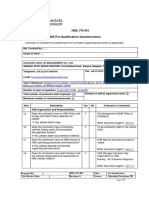 Pre-Qualification Questionnaires MBD