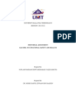 Universiti Malaysia Terengganu SESSION I 2021/2022: Individual Assignment Kas 3501: Occupational Safety and Health