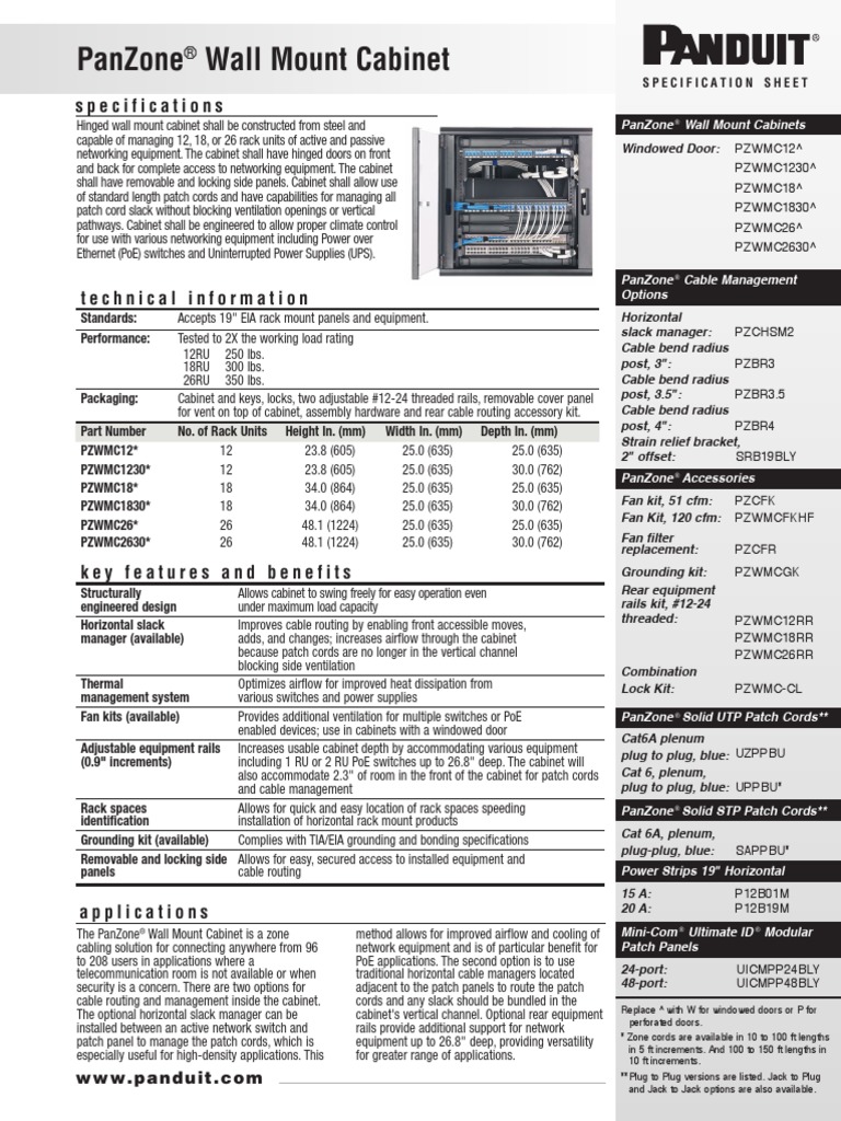 Panzone Wall Mount Cabinet: Specifications | PDF | Computer Engineering ...