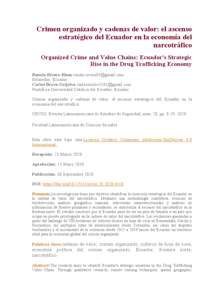 Crimen Organizado y Cadenas de Valor | PDF | Ecuador | Colombia