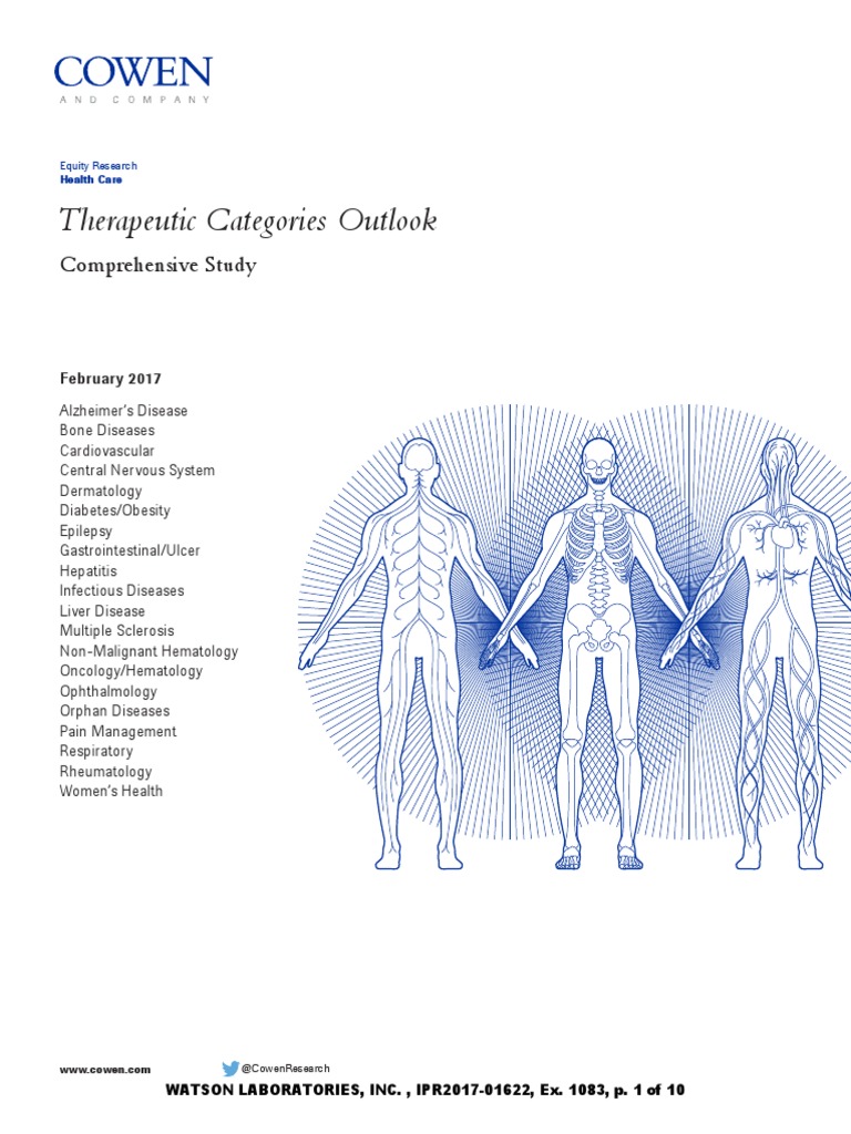 v75 Ex. 1083 Cowen and Company Therapeutic Categories Outlook