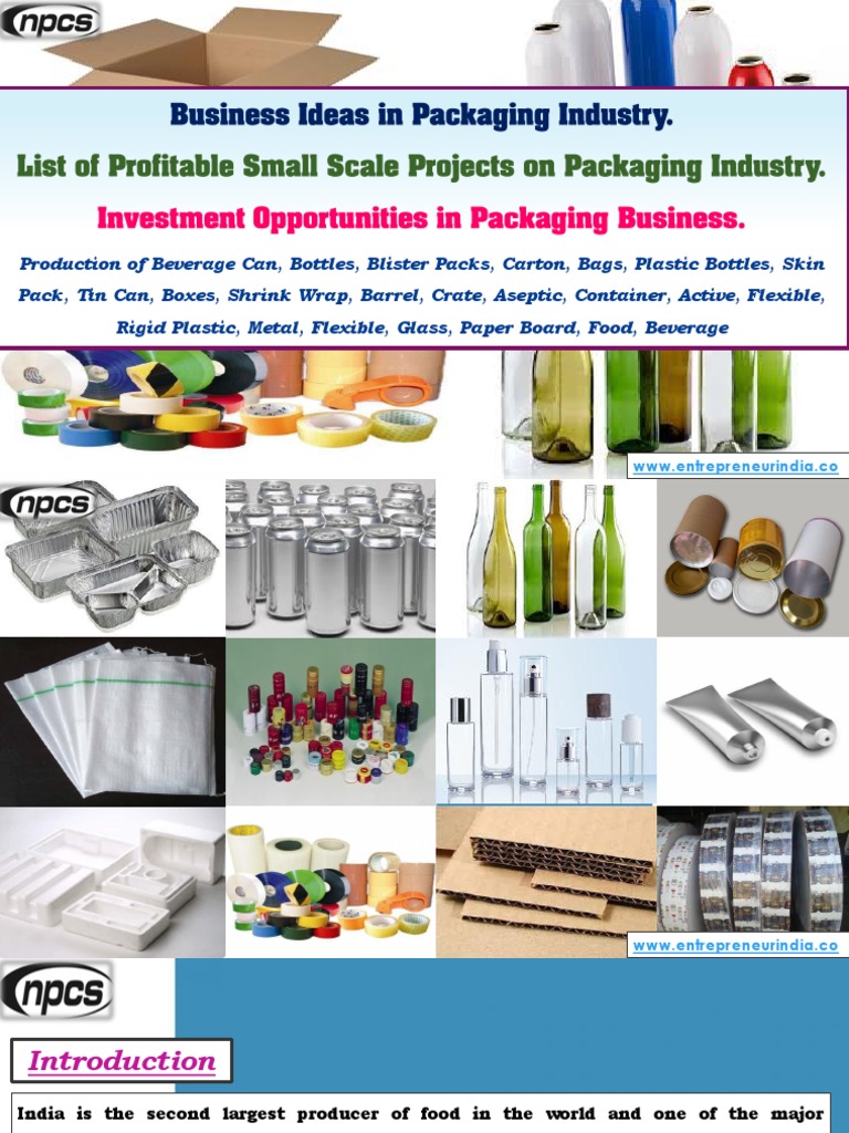 Business Ideas in Packaging Industry List of Profitable Small Scale