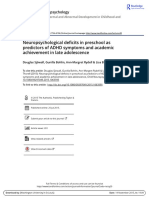 Neuropsychological Deficits in Preschool As Predictors of ADHD Symptoms and Academic Achievement in Late Adolescence