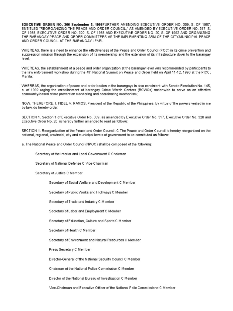 Executive Order No 366 PDF National Security Justice