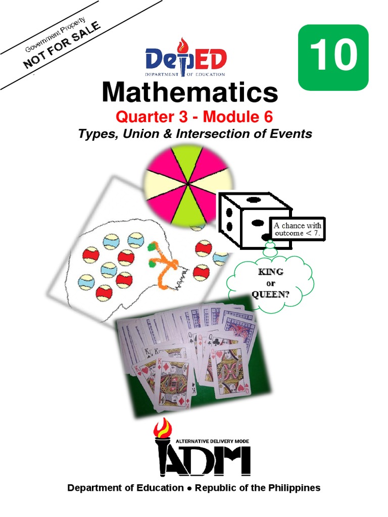 Mathematics: Quarter 3 - Module 6 | PDF | Set (Mathematics ...