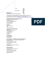 Acefylline Piperazine: Company Contacts