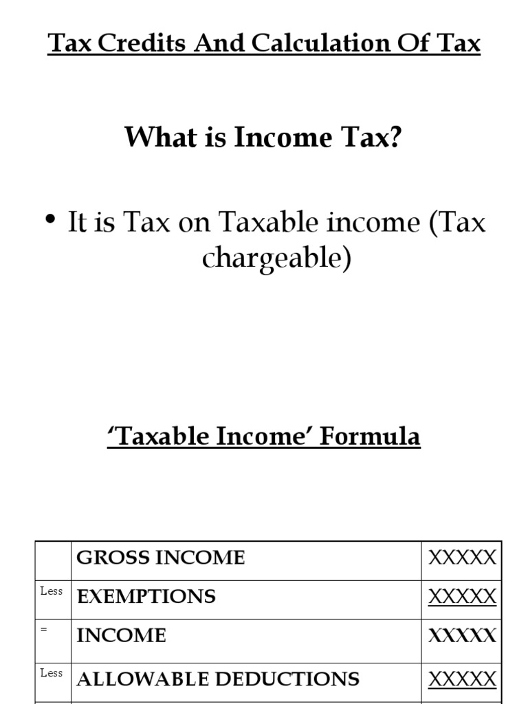 Tax Credits and Income Tax Calculation | PDF | Taxes | Tax Deduction