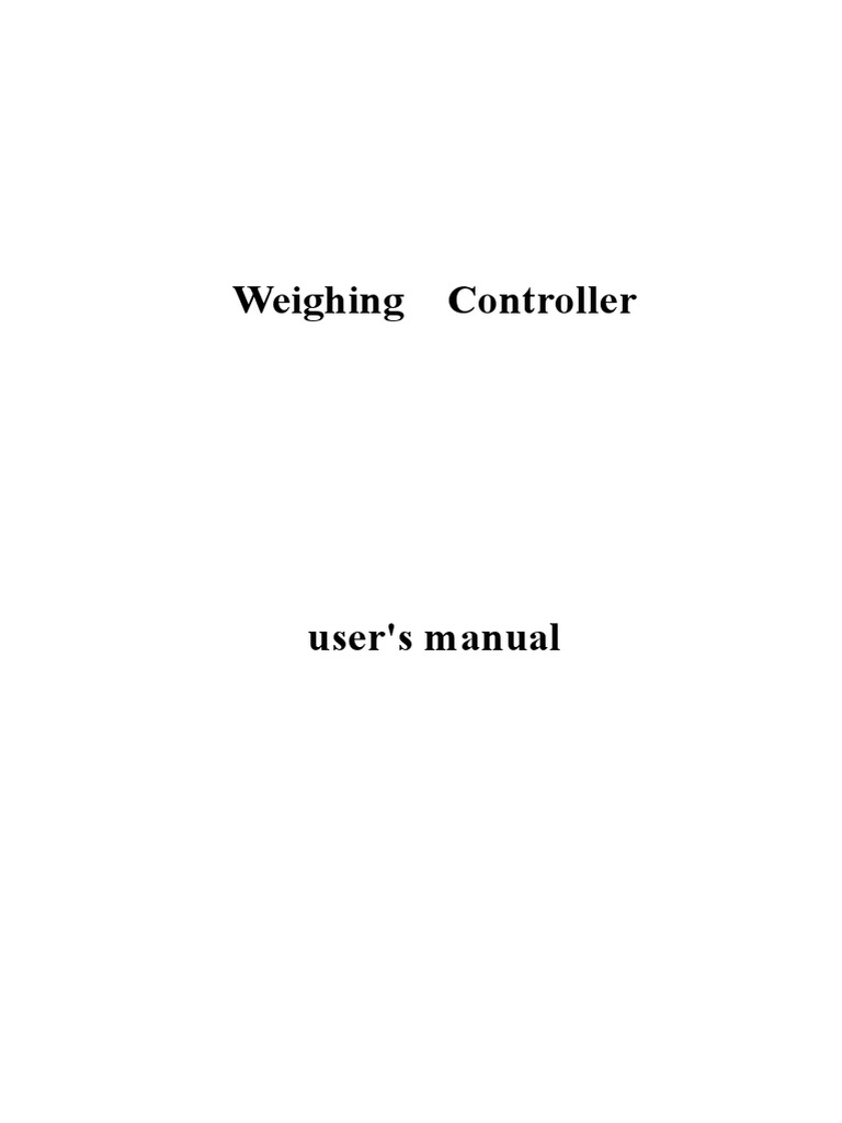 User's Manual of Weighing Controller | PDF | Weight | Calibration