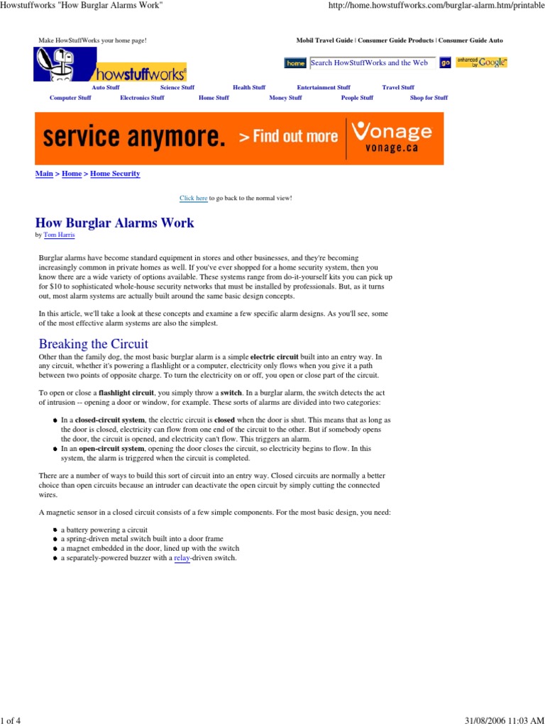 Burglar Alarms How They Work PDF Security Alarm Electrical