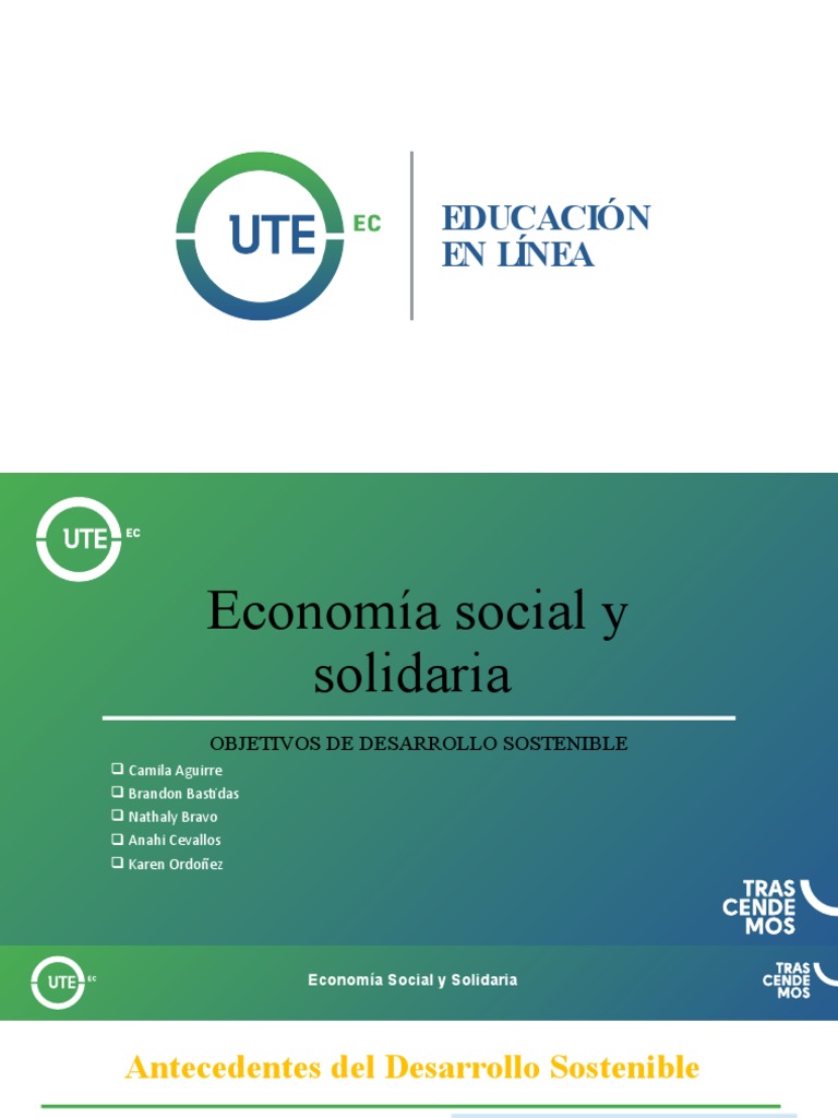 Educación en Línea y ODS: Economía Solidaria | PDF | Desarrollo ...