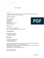 ACCA Student CV Template Word