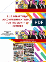 T.L.E. Department Accomplishment Report For The Month of October