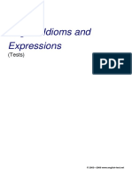 English Idioms and Expressions: (Tests)
