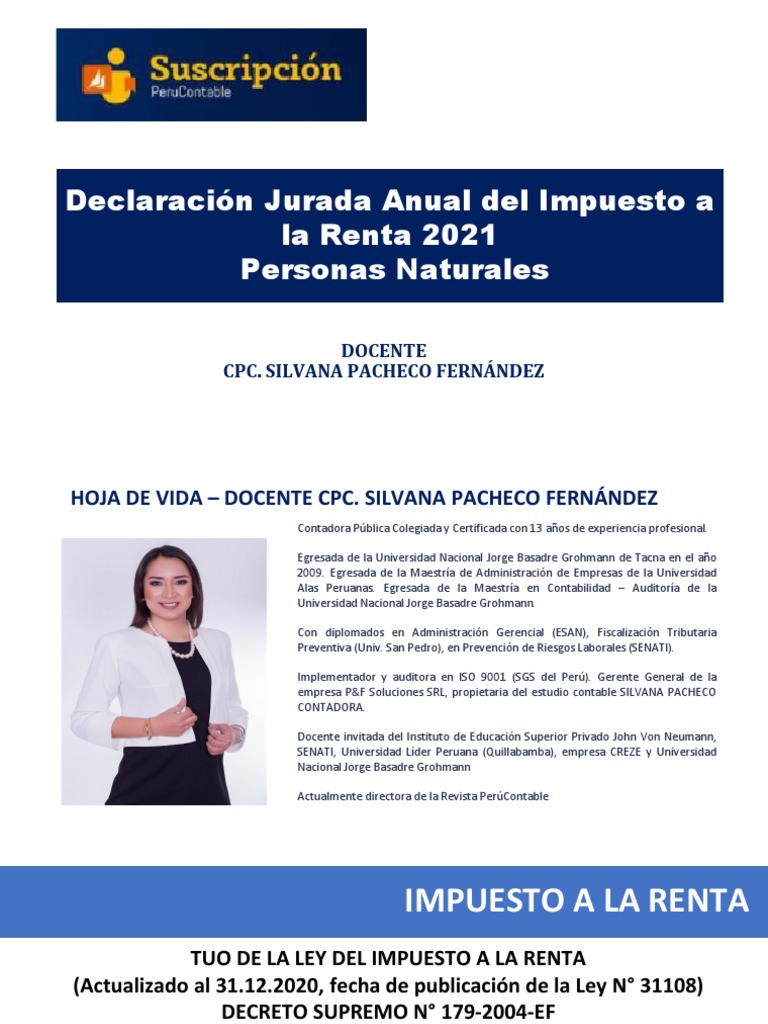 Declaracion Anual Persona Natural | PDF | Impuesto sobre la renta | Devengo