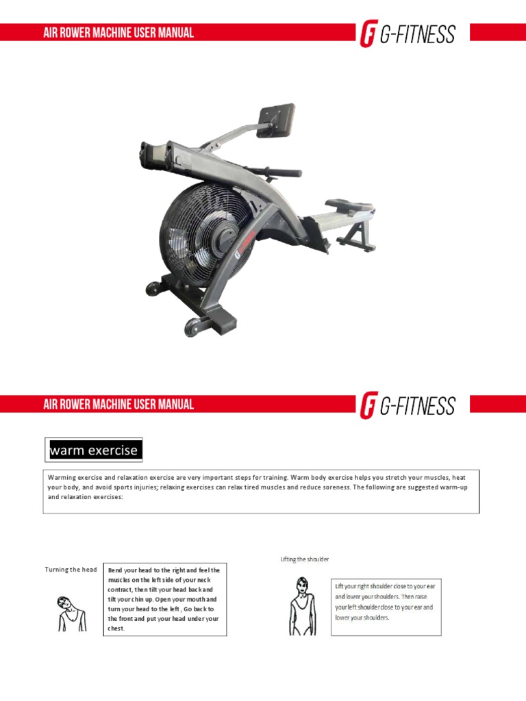 Air Rower Machine User Manual | PDF | Foot | Rowing (Sport)