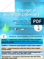 The Language of Analytical Chemistry