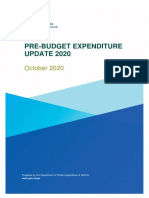 Pre-Budget Expenditure UPDATE 2020: October 2020