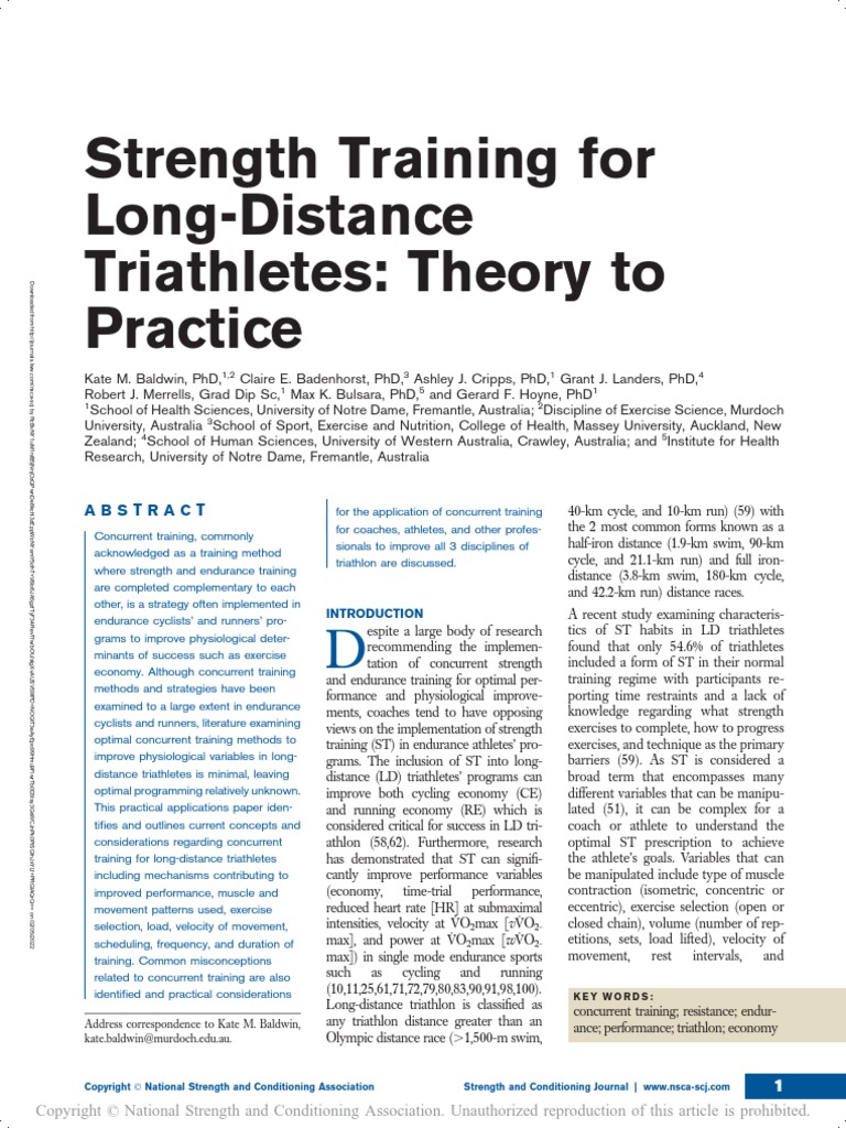 Strength Training For Long Distance Triathletes .1 PDF Strength