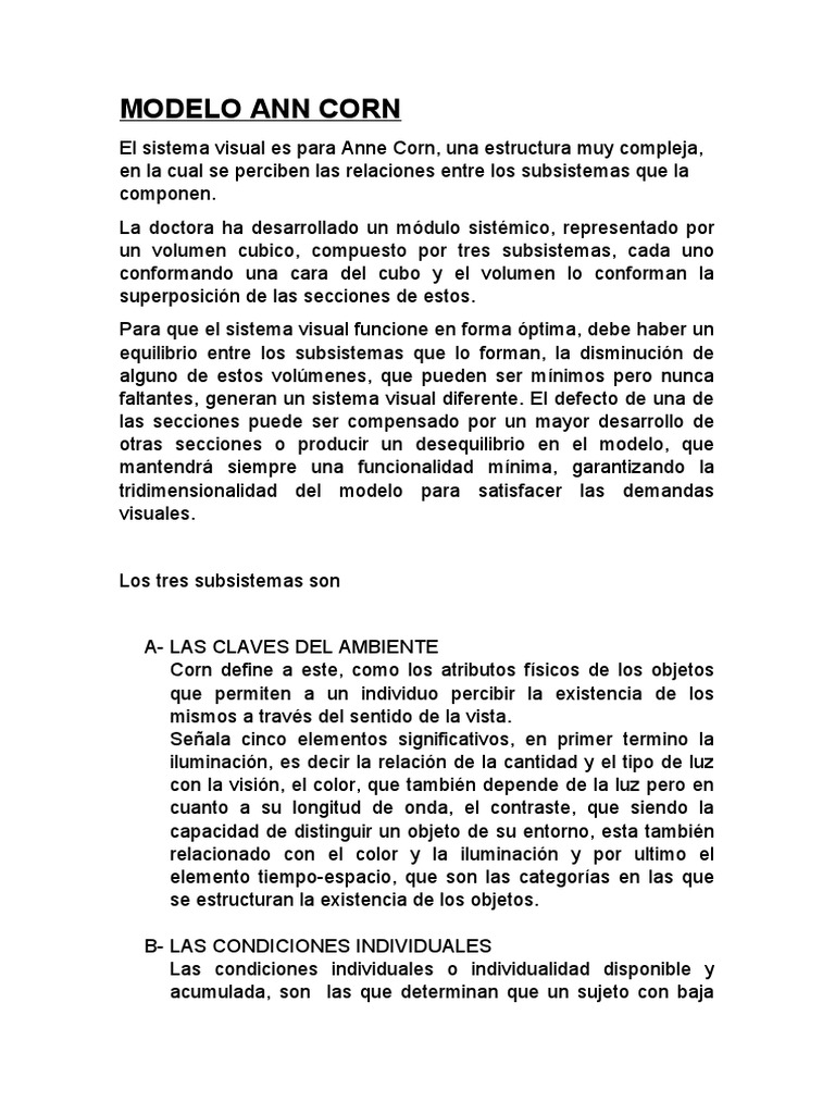 MODELO ANN CORN Clase 3 | PDF | Percepción visual | Cerebro