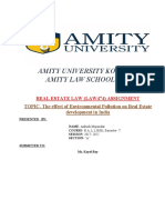 The Effect of Environmental Pollution On Real Estate Development in India (Ankush Majumdar, B.a.llb (H), Section-'A', Sem-7)