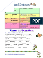 Time Referenc e Type of Condition Verb Structure + Example