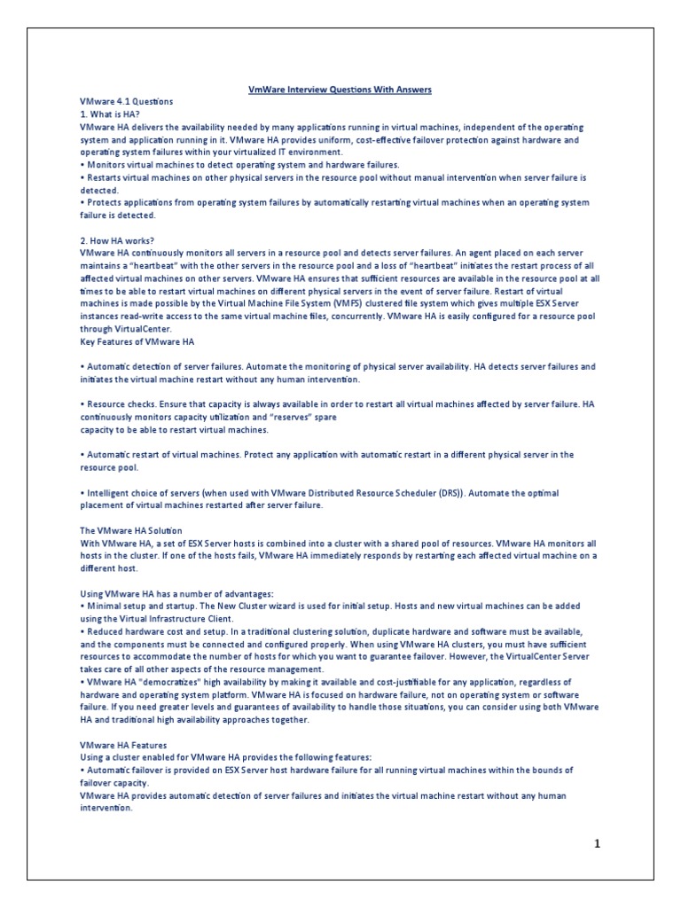 VmWare Interview Questions With Answers-1 | PDF | V Mware | Port ...