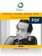 Festival Cultural Aquiles Nazoa 2020. Mppe. Bases. Aprob.