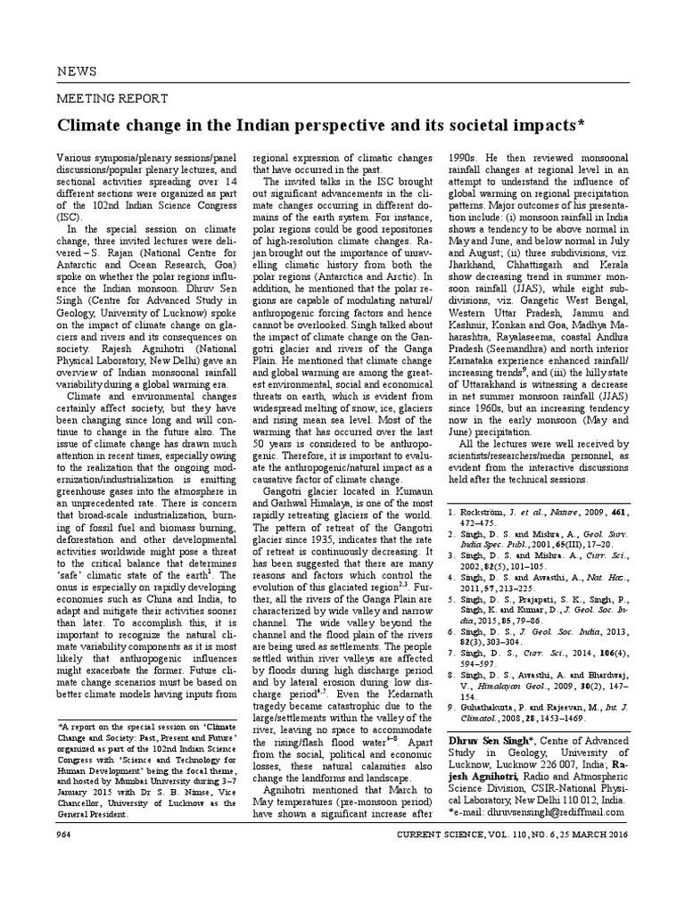 Climate Change Impact on India | PDF | Climate Change | Climate