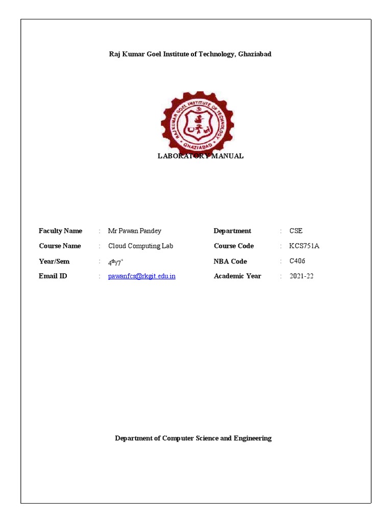CC Lab Manual PDF Engineering Virtual Machine