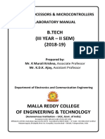 B.Tech (Iii Year - Ii Sem) (2018-19) : Microprocessors & Microcontrollers Laboratory Manual