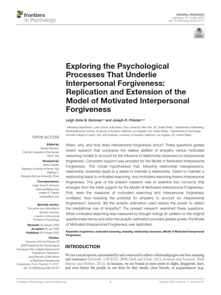Exploring The Psychological Processes That Underlie Interpersonal Replication and