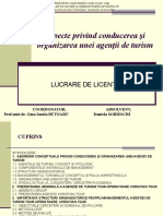 Aspecte Privind Conducerea Şi Organizarea Unei Agenţii de Turism