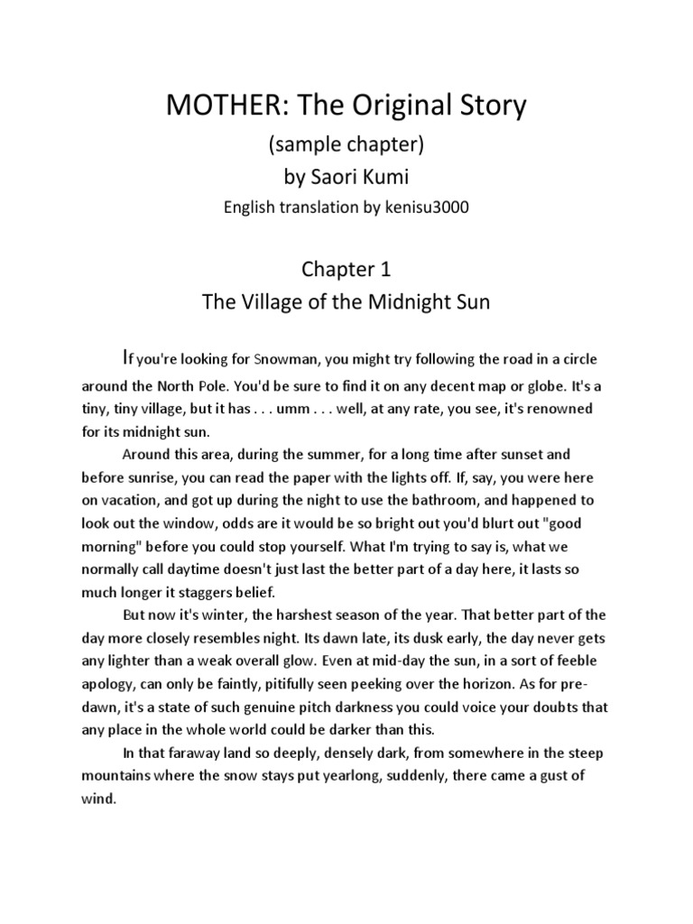 MOTHER: The Original Story: (Sample Chapter) by Saori Kumi | PDF | Dream