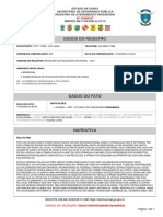 Dados Do Registro: Estado de Goiás Secretaria de Segurança Pública Registro de Atendimento Integrado